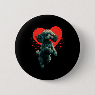 Toy Poodle Love Heart For Valentines Day On Poodle 6 Cm Round Badge