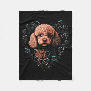 Toy Poodle Love Heart For Valentines Day On Poodle Fleece Blanket