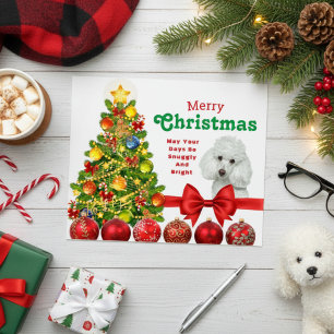 Toy Poodle Merry Christmas Card