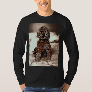 Toy Poodle On The Bed Sketch T-Shirt