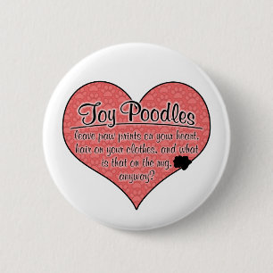Toy Poodle Paw Prints Dog Humour 6 Cm Round Badge