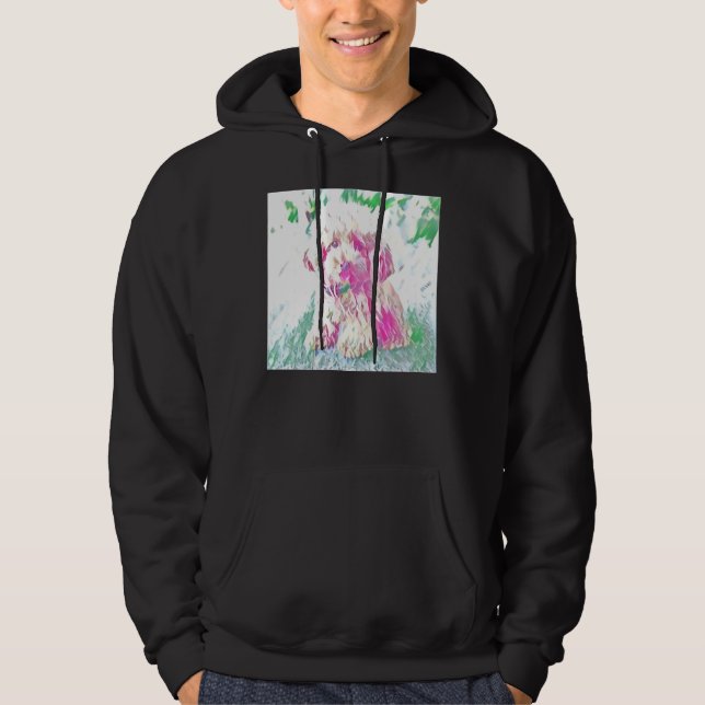 Toy Poodle Puppy Print Hoodie (Front)