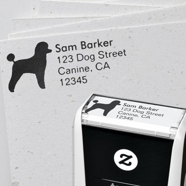 Toy Poodle Silhouette Return Address Self-inking Stamp (Creator Uploaded)