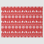 Toy Poodle Silhouettes Christmas Pattern Tissue Paper<br><div class="desc">Fun Red and White Christmas Sweater Style Pattern with Toy Poodle Silhouettes</div>