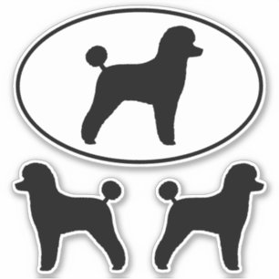 Toy Poodle Silhouettes Dog Breed Vinyl Sticker Set