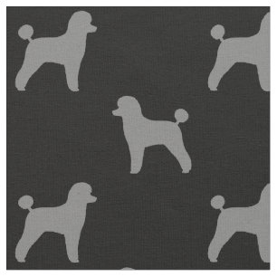 Toy Poodle Silhouettes Pattern Fabric