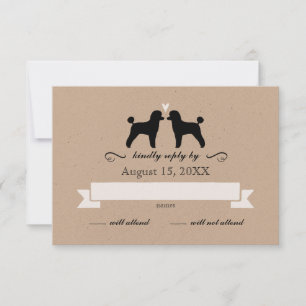 Toy Poodle Silhouettes Wedding RSVP Reply Card