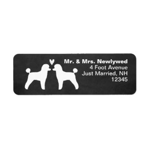 Toy Poodle Silhouettes with Heart Return Address Label
