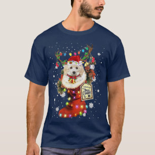 Toy Poodle Xmas Boot Christmas Sock Winter Snow  T-Shirt
