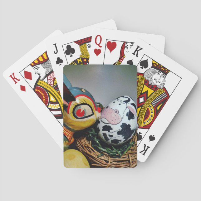 Toy Rabbit and  cow egg Playing Cards (Back)