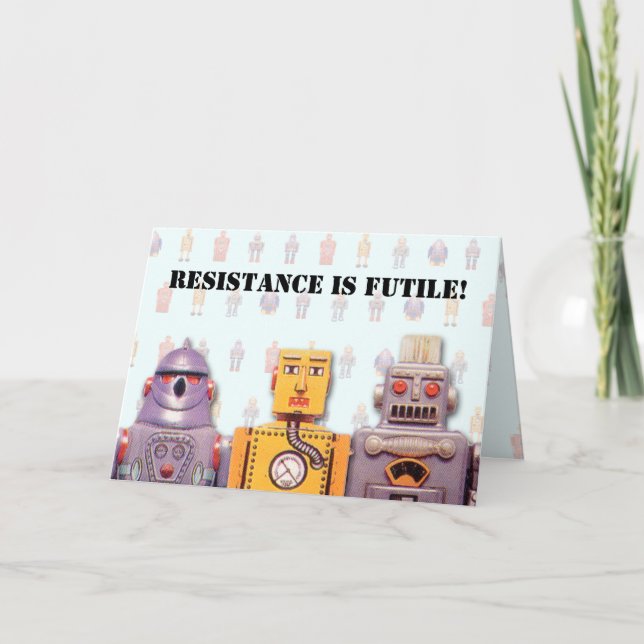 Toy Robot Custom Birthday Card (Front)