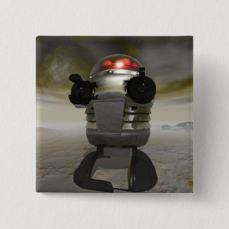 Toy robot on an Alien planet Button