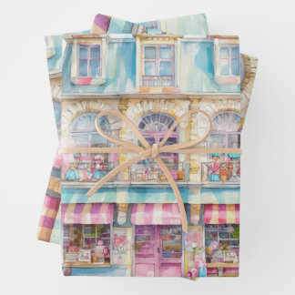 Toy shop at Paris watercolor  Wrapping Paper Sheet
