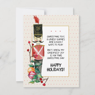 Toy Soldier Christmas Poem Watercolor Holiday Red Card