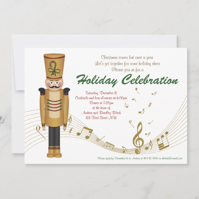 Toy Soldier Holiday Christmas Party Invitation (Front)