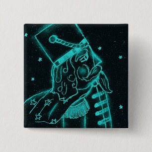 Toy Soldier in Black and Aqua 15 Cm Square Badge