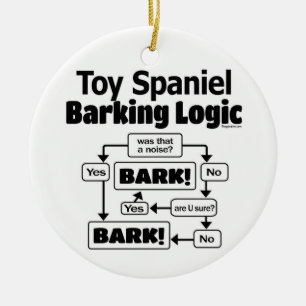 Toy Spaniel Barking Logic Ceramic Ornament
