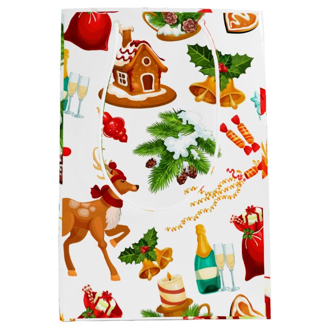 Toy Story | Merry Christmas Pattern Cute  Medium Gift Bag (Front)