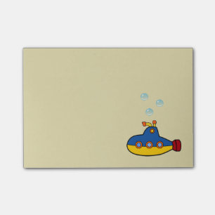 Toy Submarine with 3 Water Bubbles Post-it Notes