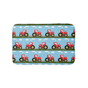 Toy tractor pattern bath mat