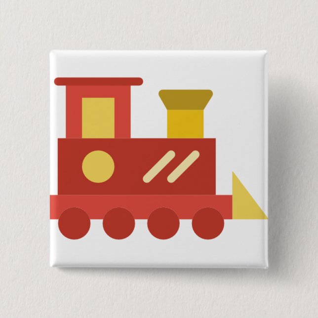toy train 15 cm square badge (Front)