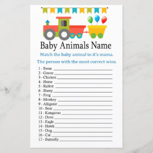 Toy train Baby Animals Name Game