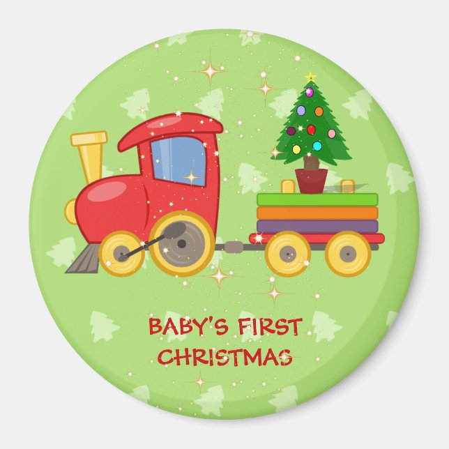 Toy Train, Baby's First Christmas, Magnet (Front)