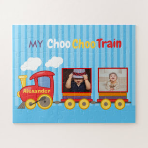 Toy train birthday boys personalised photo  jigsaw puzzle