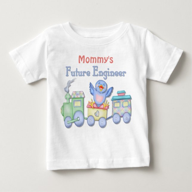 Toy Train Bluebird Future Engineer Baby - Mummy's Baby T-Shirt (Front)