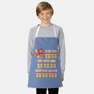 Toy Train Carrying Alphabet Blocks Apron
