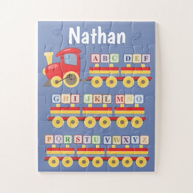 Toy Train Carrying Alphabet Blocks Jigsaw Puzzle (Vertical)