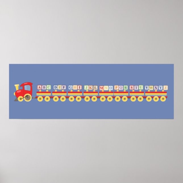 Toy Train Carrying Alphabet Blocks Poster (Front)