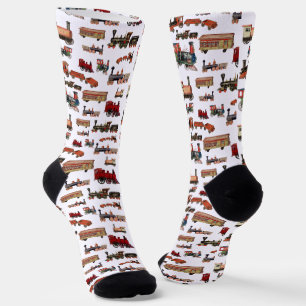 Toy Train Colorful Trains Pattern Socks