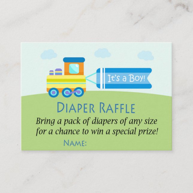 Toy Train Diaper Raffle Tickets (Front)