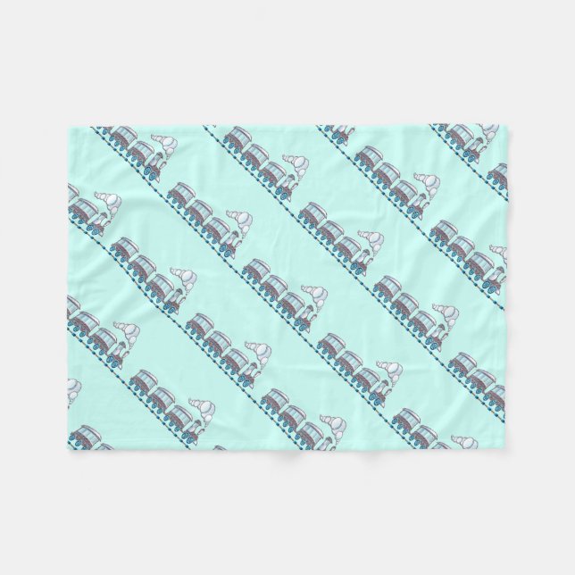 Toy Train Fleece Blanket (Front (Horizontal))