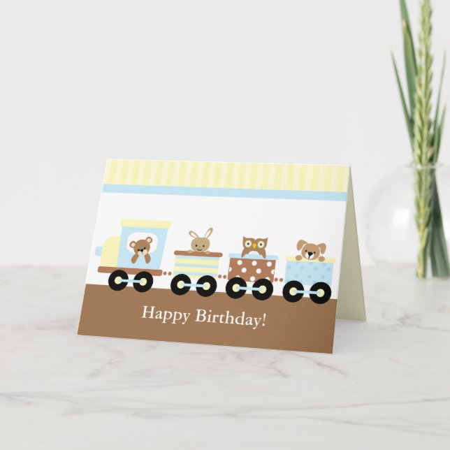 Toy Train Kids Birthday Card (Front)