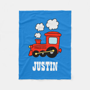 Toy train personalised fleece blanket for kid