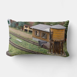 Toy Train Platform Water Tower Lumbar Cushion