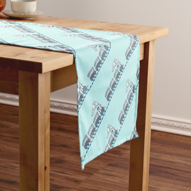 Toy Train Short Table Runner (In Situ)