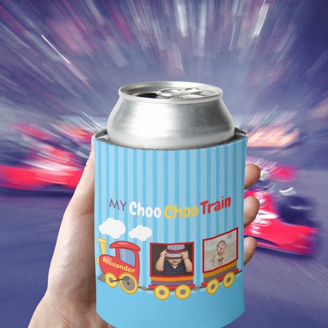 Toy Train Toddler Boys Birthday Blue Can Cooler (Creator Uploaded)