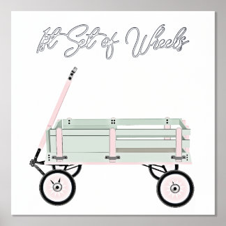 Toy Wagon with Foil Text Print Poster
