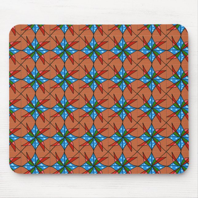"Toy Windmills" Tiled Abstract Design Mousepad (Front)