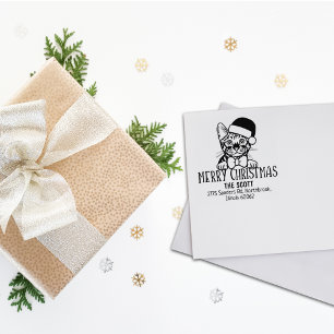 Toyger Cat Family Address Christmas Rubber Stamp