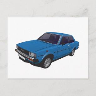 Toyota Corolla DX KE70 2-door blue Postcard