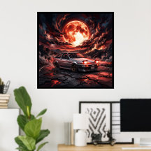 Toyota Trueno AE86 Under a Crimson Moon
