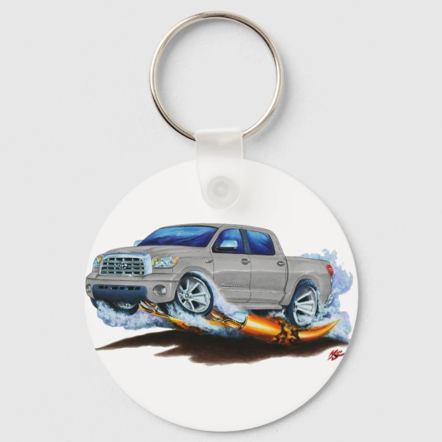 Toyota Tundra Crewmax Silver Truck Key Ring (Front)