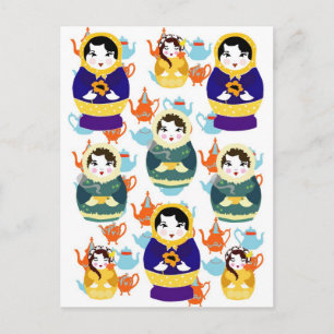 Toys and teapots postcard