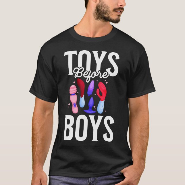 Toys Before Boys Funny Adult Humour Women'S Embarr T-Shirt (Front)