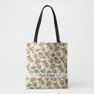 Toys Icons Background Tote Bag