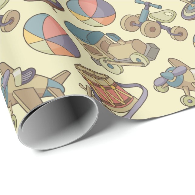 Toys Icons Background Wrapping Paper (Roll Corner)